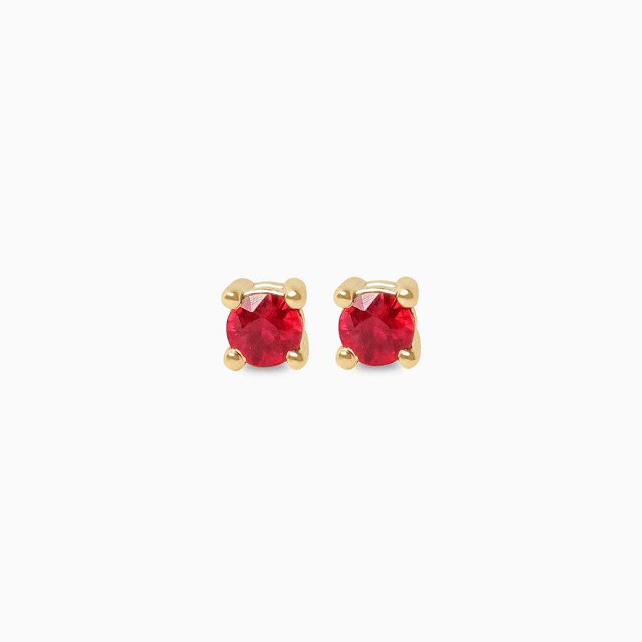 Piercings Aldo & Co | Aretes En Oro Amarillo De 18K Punto De Luz Con Rub