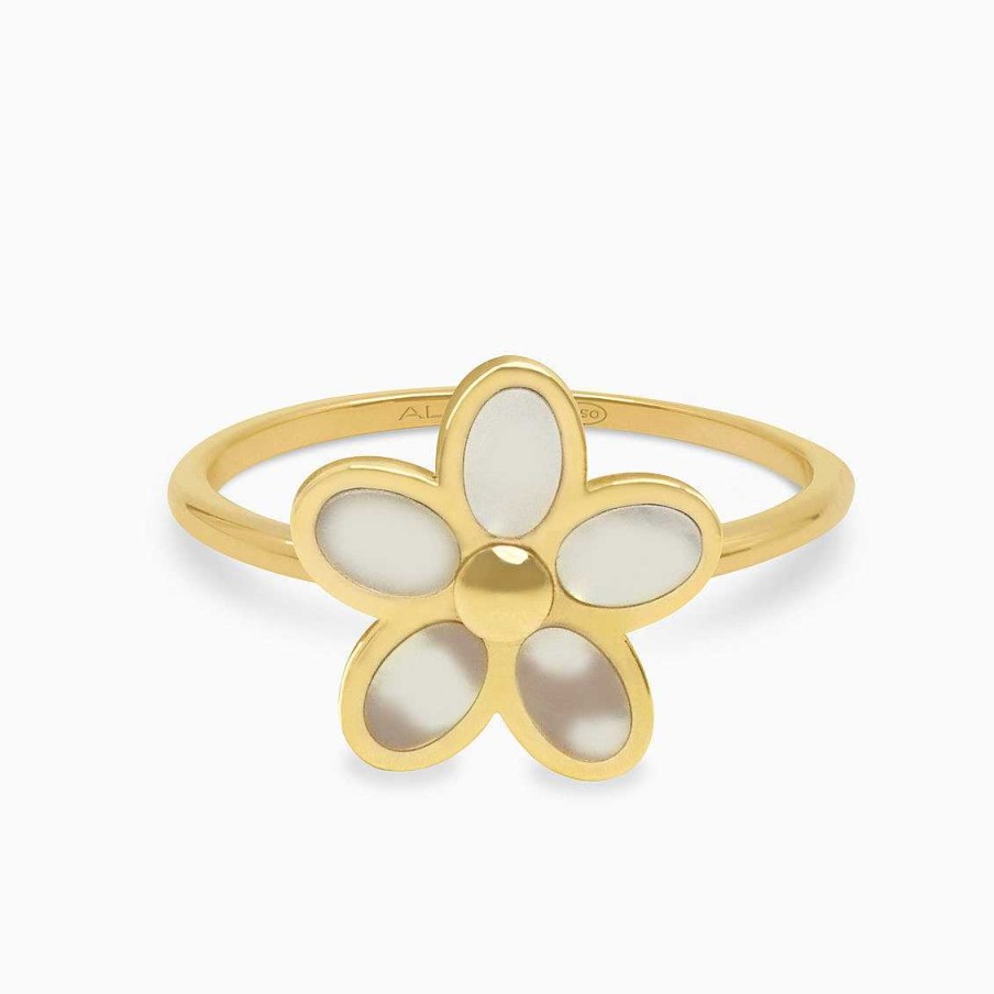 Anillos Aldo & Co | Anillo En Oro Amarillo De 18K Flor Con N Car