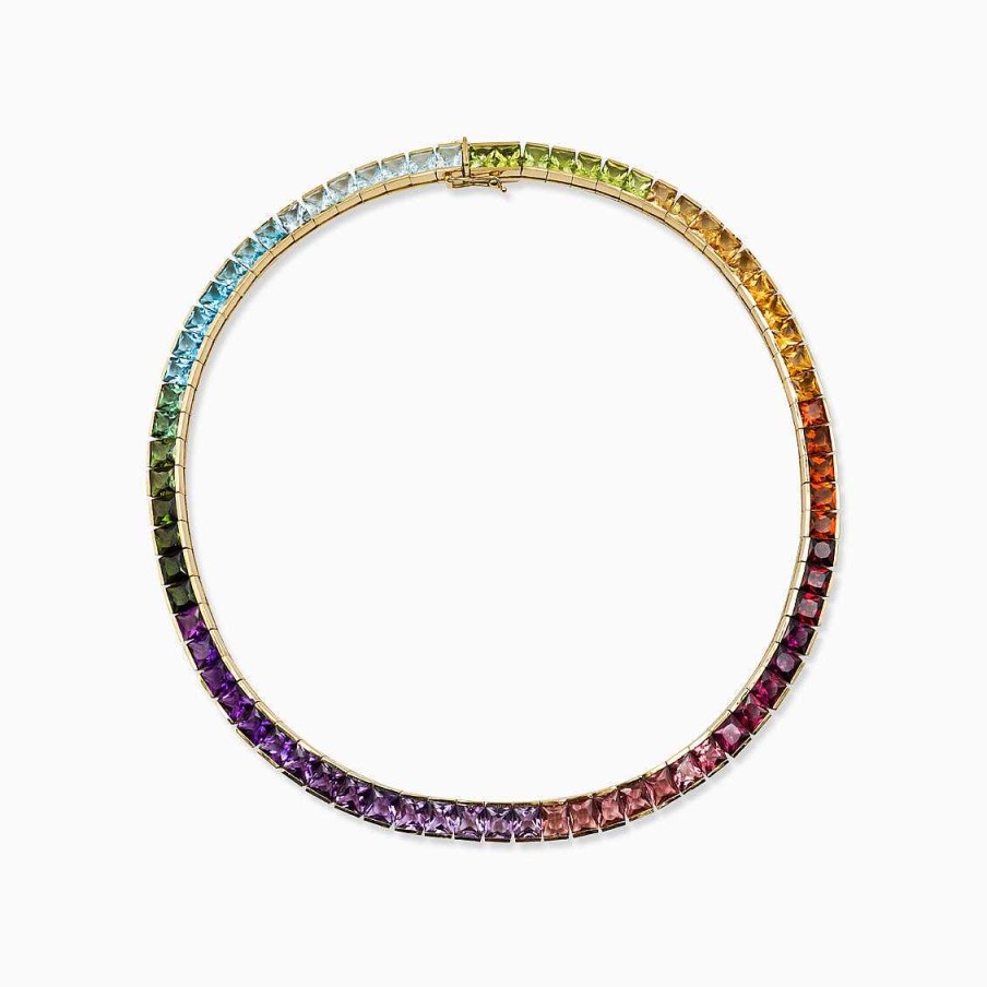 Collares Y Pendientes Aldo & Co | Collar En Oro Amarillo De 18K Rainbow