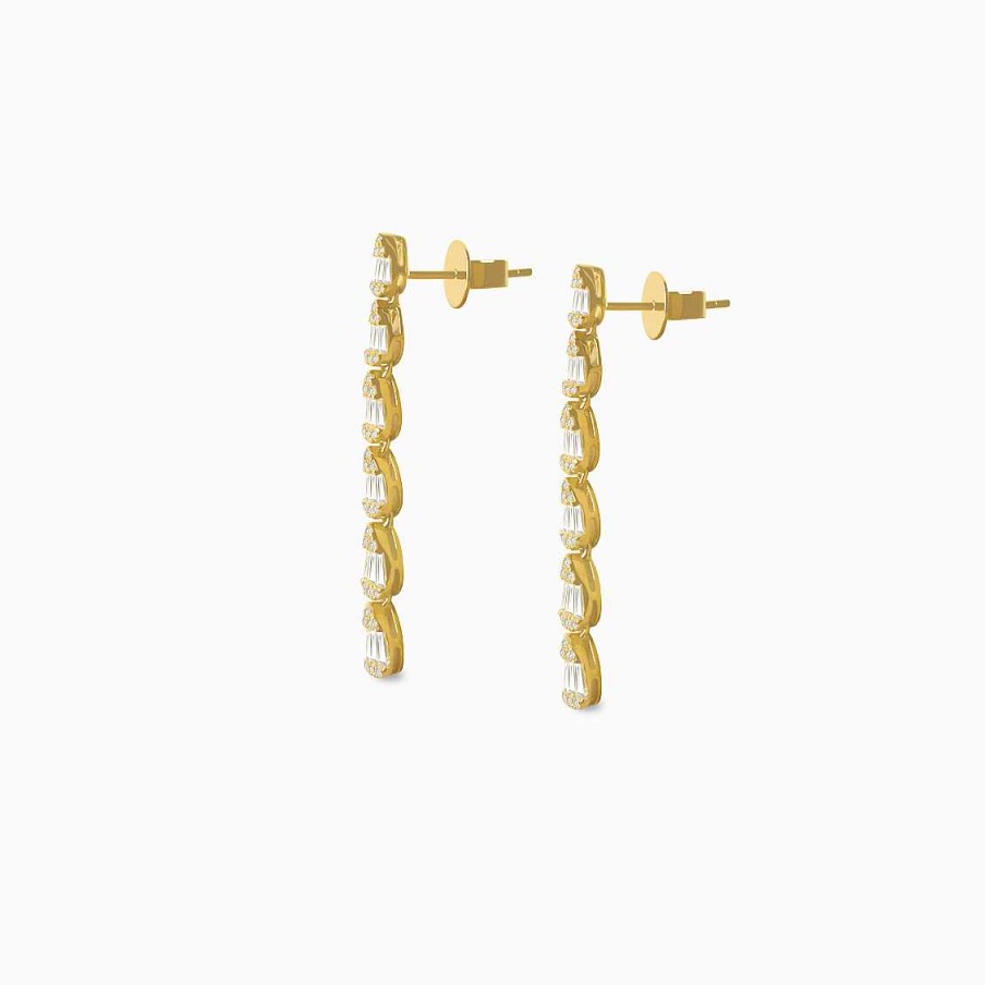 Aretes Aldo & Co | Aretes En Oro Amarillo De 18K Largos Con 6 Gotas Con Brillantes