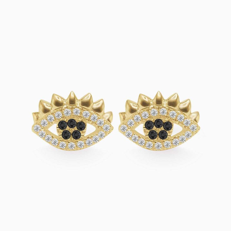 Aretes Aldo & Co | Aretes Siena En Oro Amarillo De 18K Forma De Ojo Con Brillantes