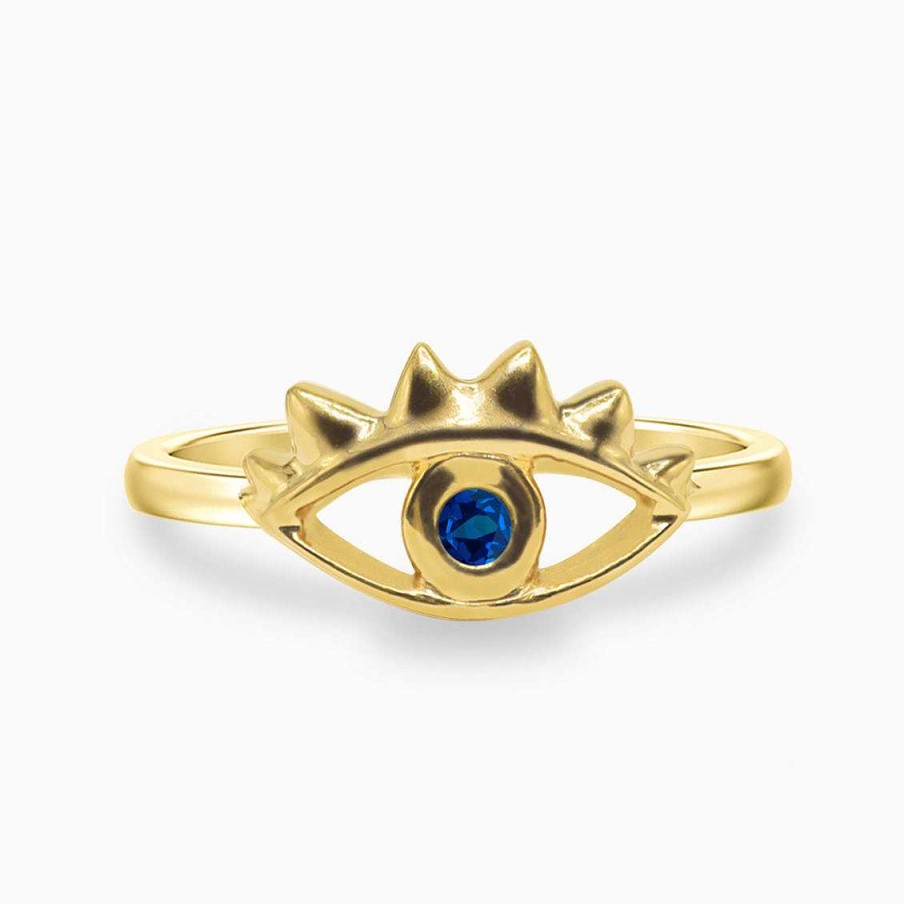 Anillos Aldo & Co | Anillo Siena En Oro Amarillo De 18K Forma De Ojo Con Zafiro