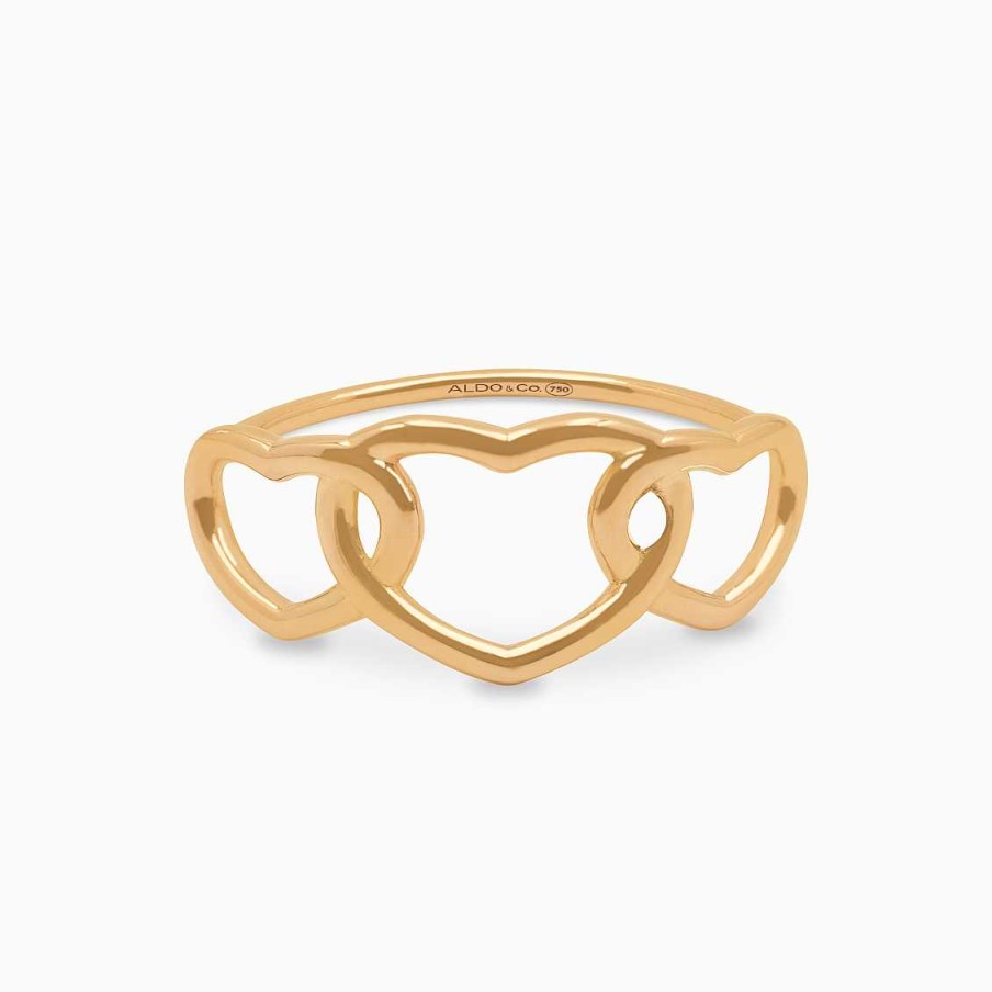 Anillos Aldo & Co | Anillo Amma En Oro Rosado De 18K Coraz N Triple