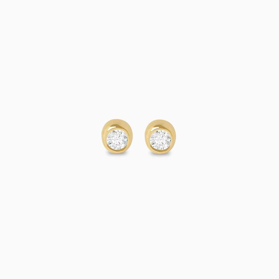 Piercings Aldo & Co | Aretes En Oro Amarillo De 18K Punto De Luz Con Brillante Biselado