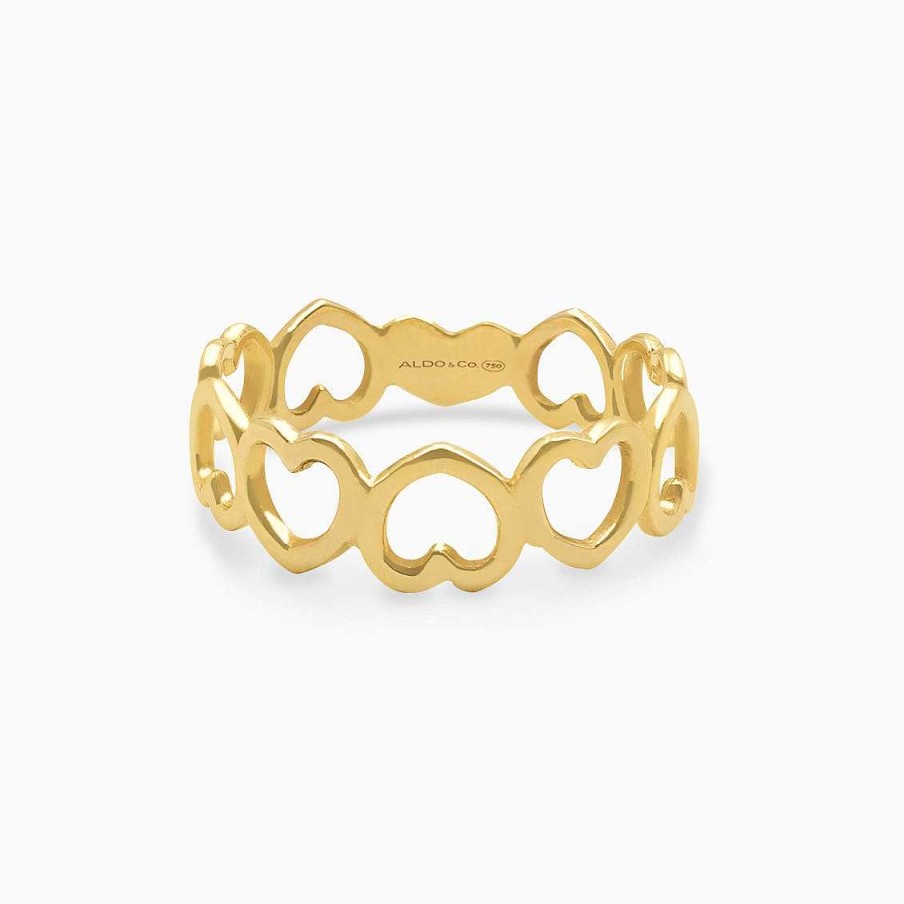 Anillos Aldo & Co | Anillo En Oro Amarillo De 18K Corazones Calados