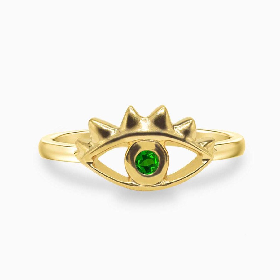 Anillos Aldo & Co | Anillo Siena En Oro Amarillo De 18K Forma De Ojo Con Esmeralda