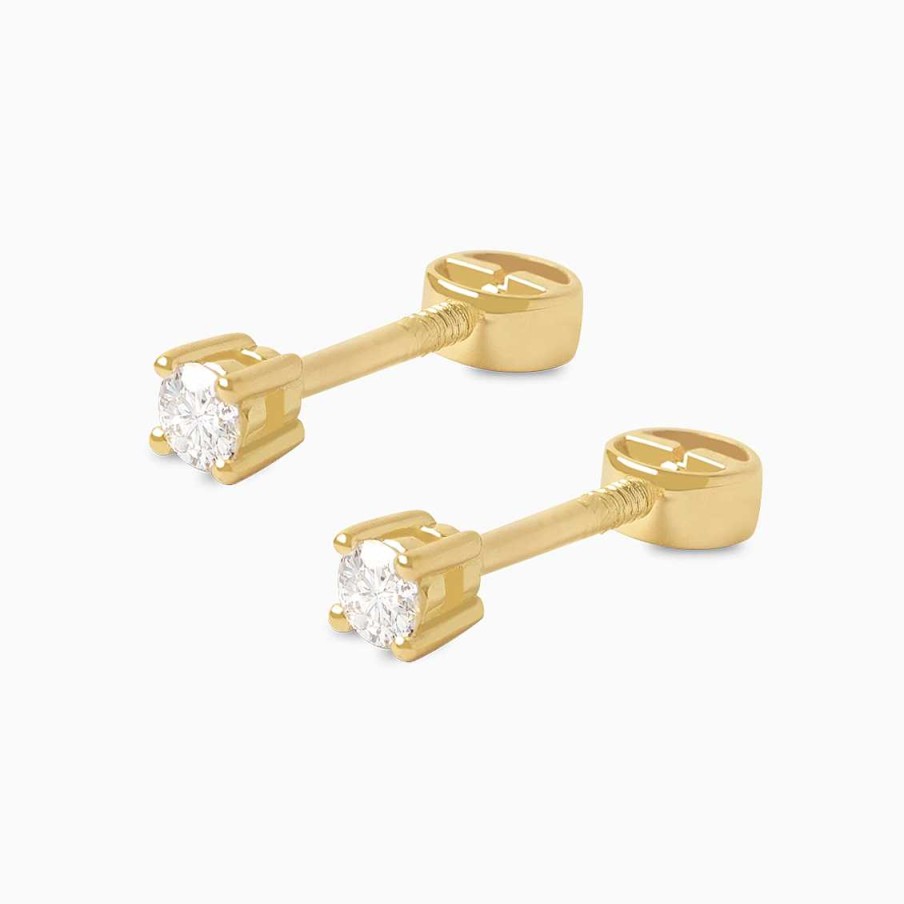 Piercings Aldo & Co | Aretes En Oro Amarillo De 18K Punto De Luz Con Brillante