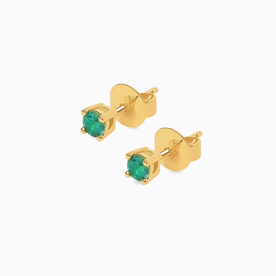 Aretes Aldo & Co | Aretes En Oro Amarillo De 18K Solitario Con Turmalina Aquamarina