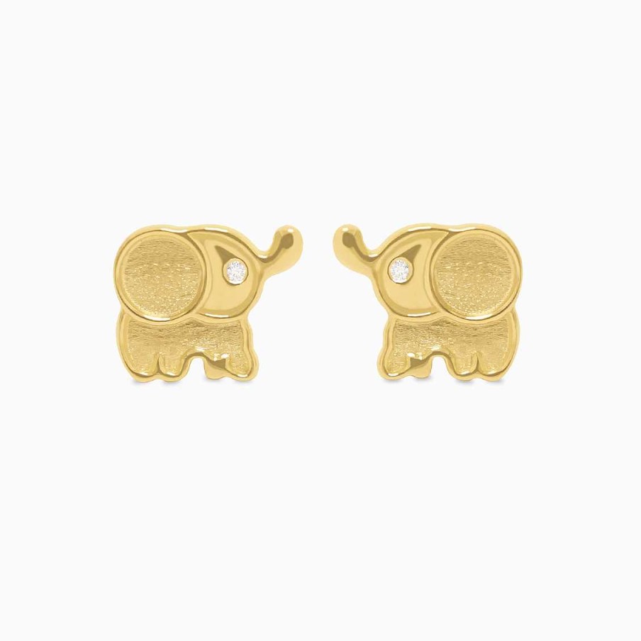 Aretes Aldo & Co | Aretes En Oro Amarillo De 18K Elefantito Con Bajo Relieve