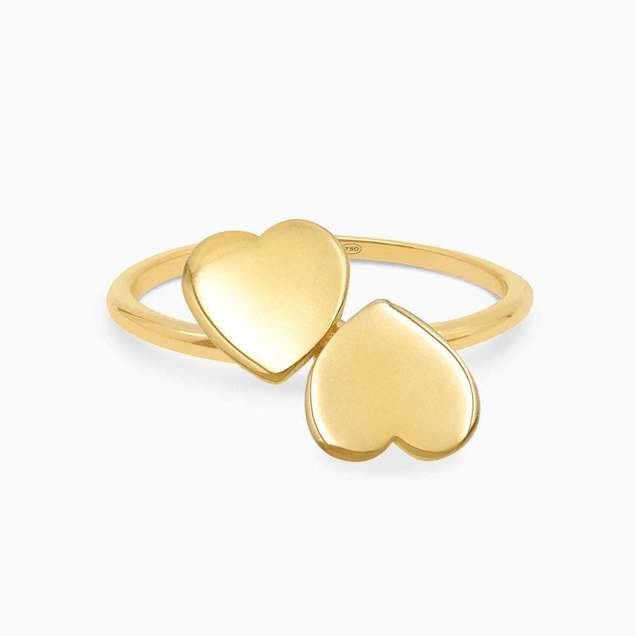 Anillos Aldo & Co | Anillo En Oro Amarillo De 18K Con 2 Corazones Invertidos