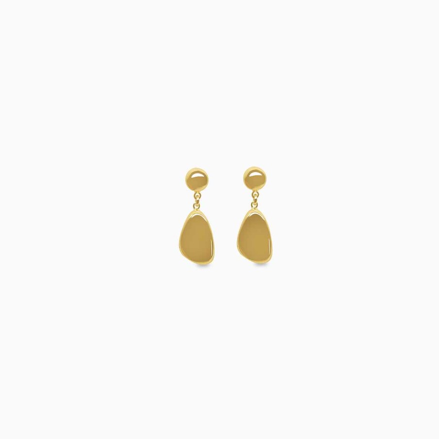 Aretes Aldo & Co | Aretes En Oro Amarillo De 18K Gota Asim Trica Colgante