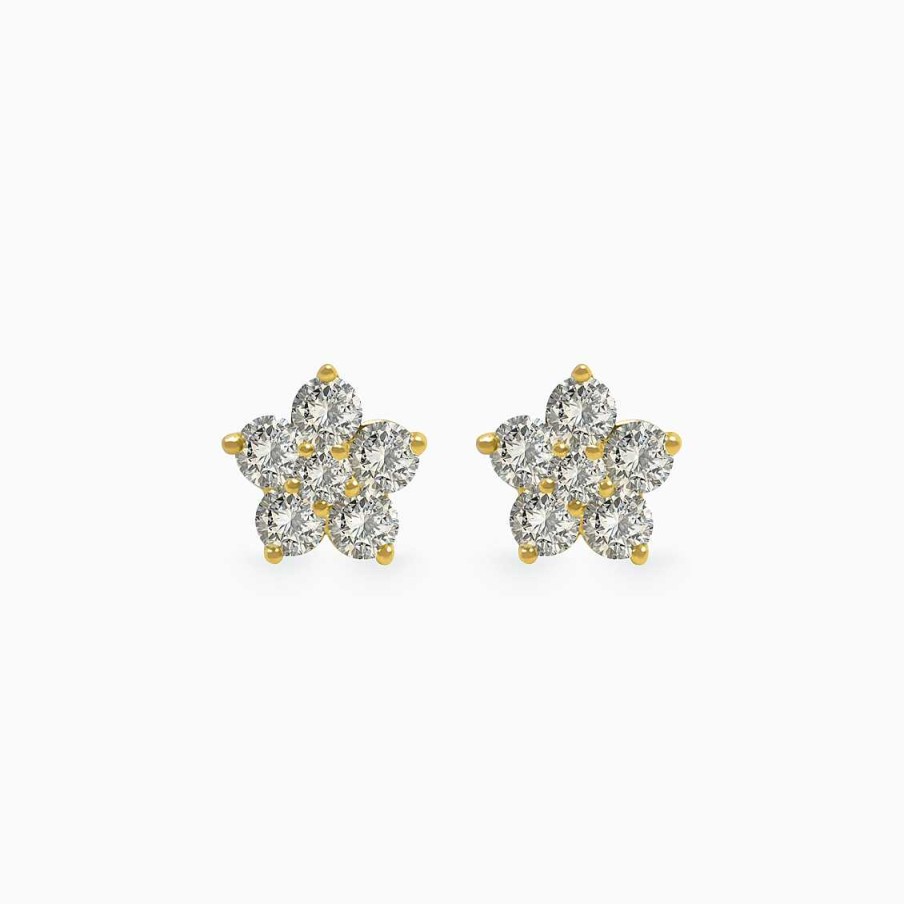 Piercings Aldo & Co | Aretes En Oro Amarillo De 18K Roseta Con Brillantes