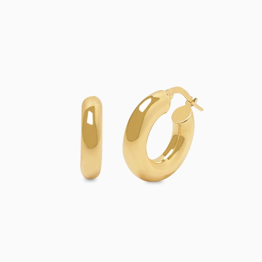 Aretes Aldo & Co | Argollas En Oro Amarillo De 18K Tubular Chunky Peque A