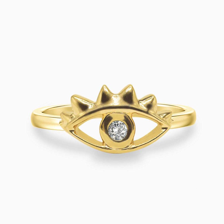 Anillos Aldo & Co | Anillo Siena En Oro Amarillo De 18K Forma De Ojo Con Brillante