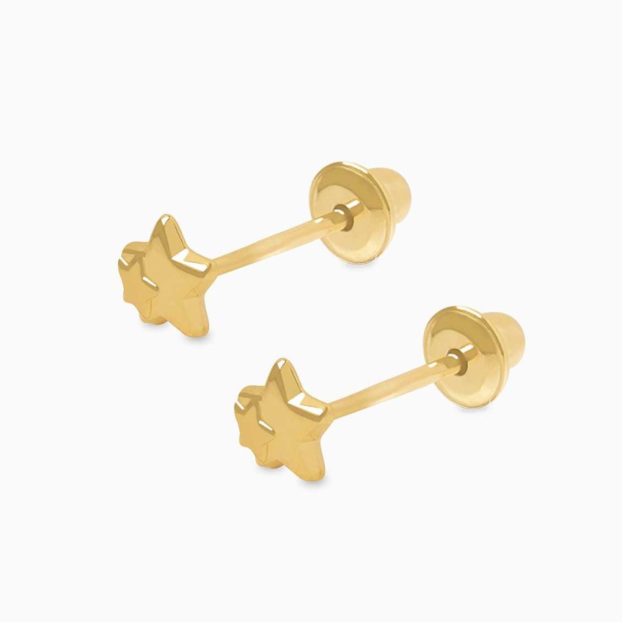 Piercings Aldo & Co | Aretes En Oro Amarillo De 18K Doble Estrellita