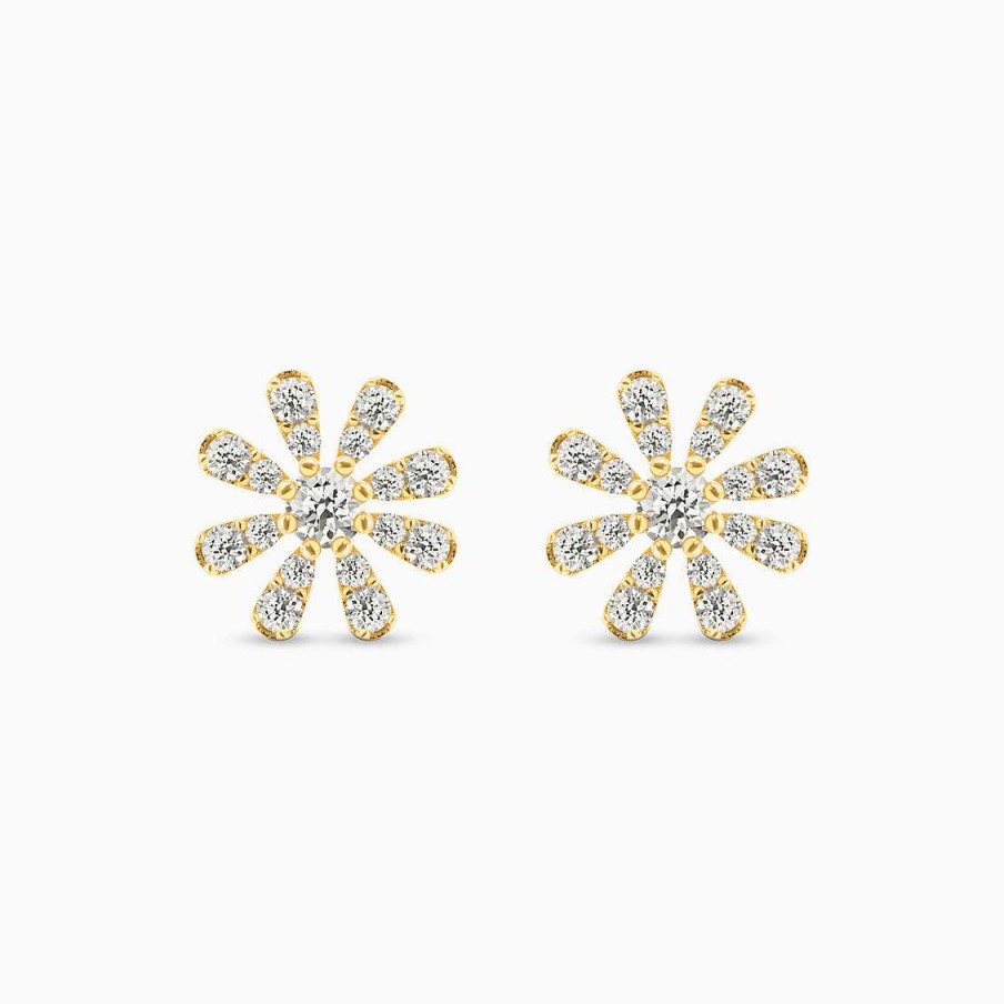 Aretes Aldo & Co | Aretes En Oro Amarillo 18K Flor Con Brillantes