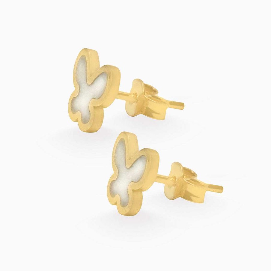 Aretes Aldo & Co | Aretes En Oro Amarillo De 18K Mariposa Con N Car