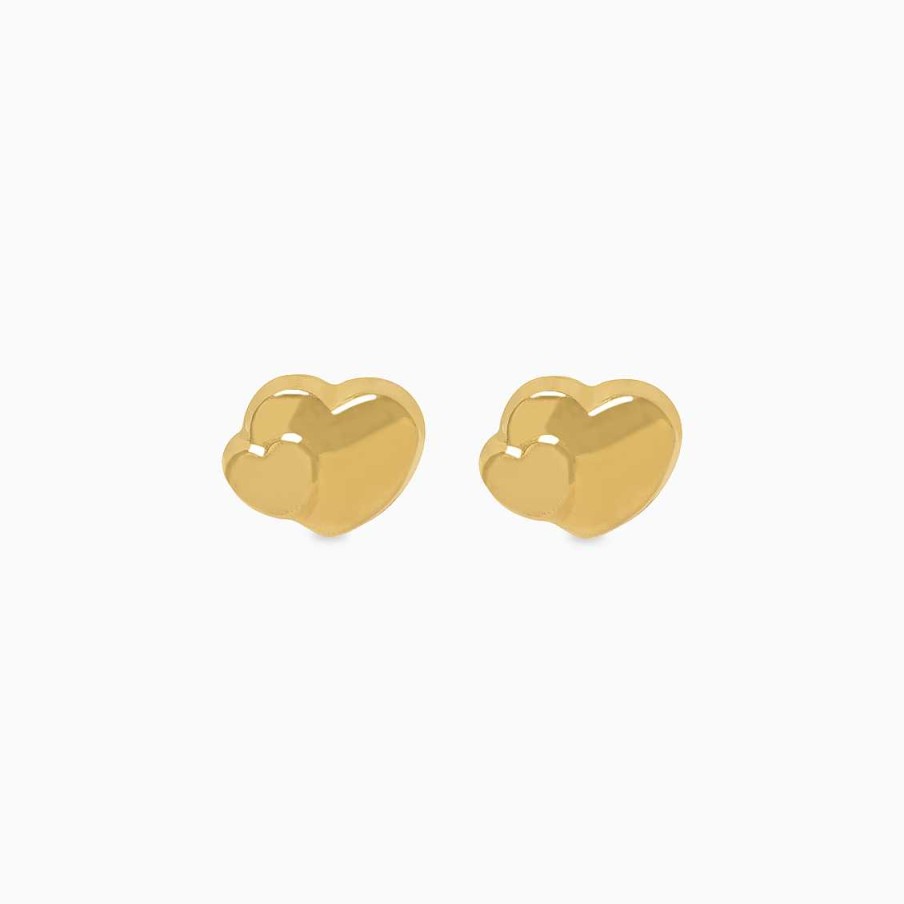 Piercings Aldo & Co | Aretes En Oro Amarillo De 18K Doble Coraz N